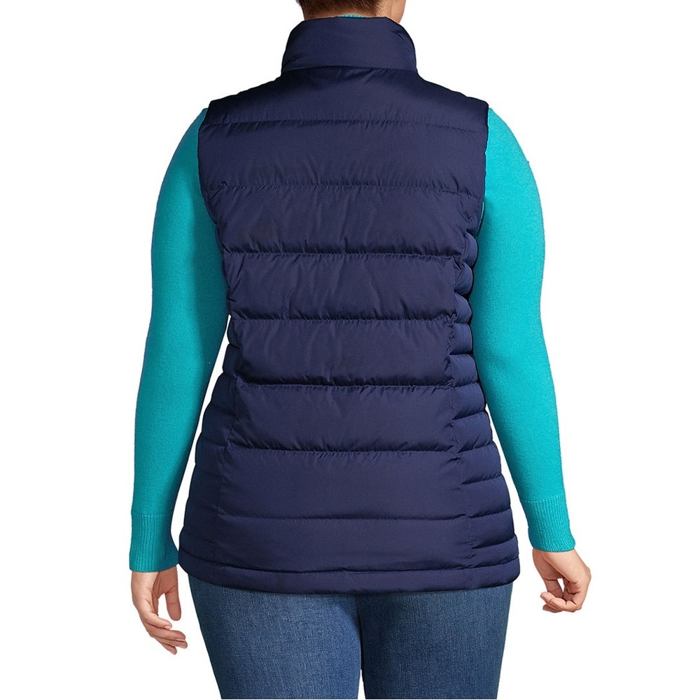 Womens Down Puffer Vest Deep Sea Navy Large Petite - Picture 2 of 4
